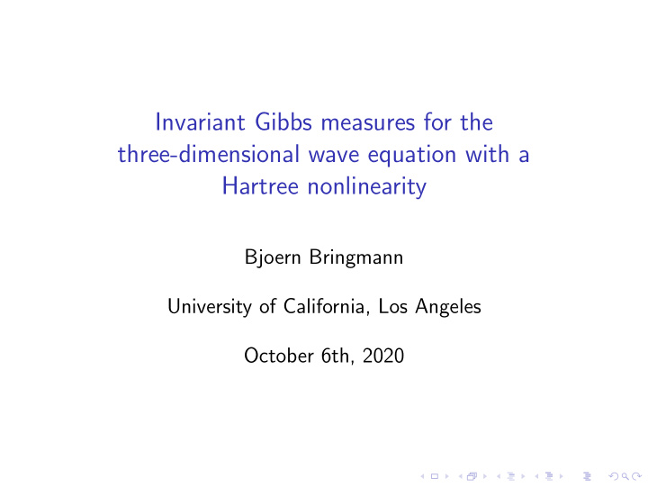 invariant gibbs measures for the three dimensional wave