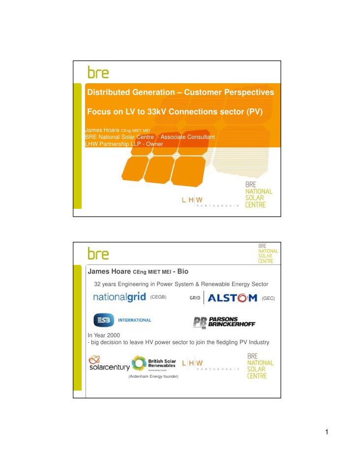 distributed generation customer perspectives focus on lv