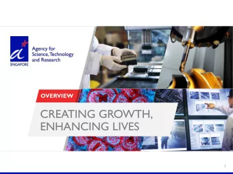 CREATING GROWTH,  ENHANCING LIVES  1  ABOUT SINGAPORE  AN OVERVIEW OF SINGAPORE 2017 GDP (286 B)