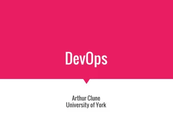 DevOps  Arthur Clune  University of York  Its not the 90s any more  Infrastructure practices