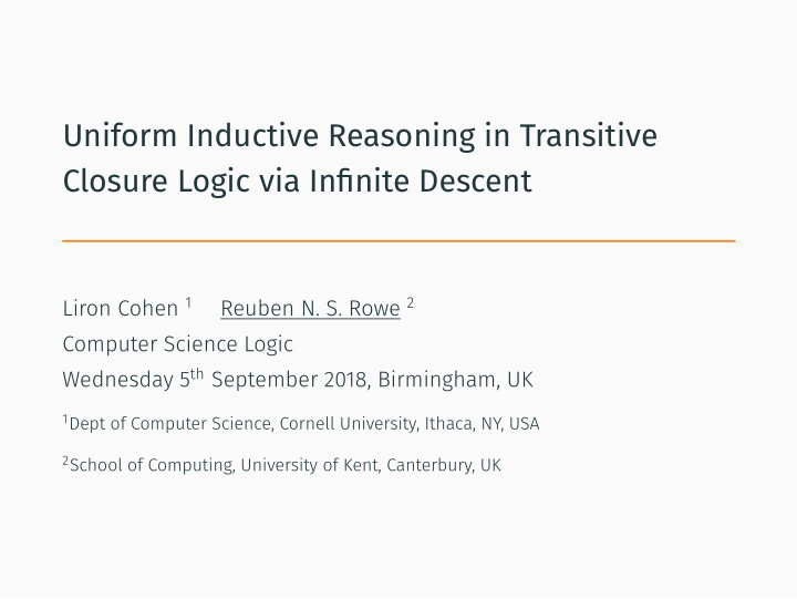 uniform inductive reasoning in transitive closure logic