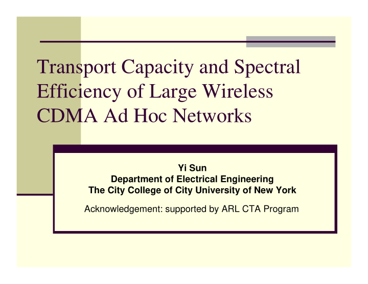 transport capacity and spectral efficiency of large