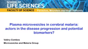 Plasma microvesicles in cerebral malaria:  actors in the disease progression and potential