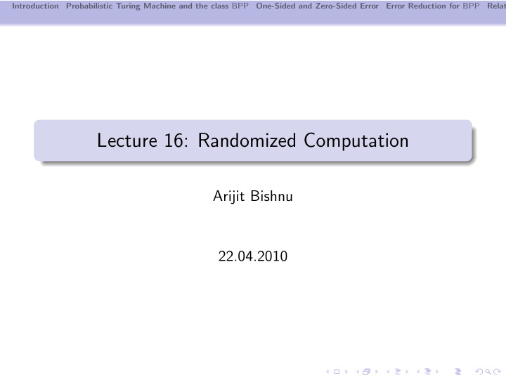 lecture 16 randomized computation