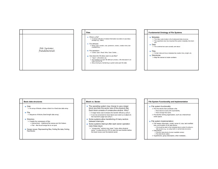 file systems fundamentals