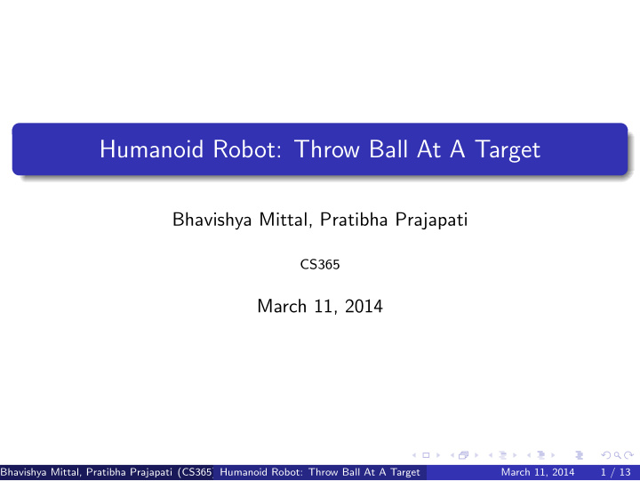 humanoid robot throw ball at a target