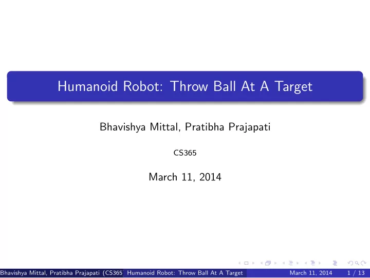 humanoid robot throw ball at a target