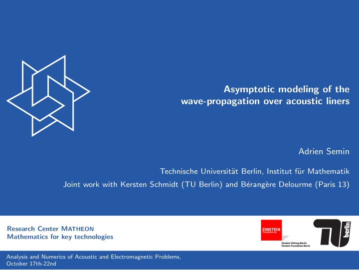 asymptotic modeling of the wave propagation over acoustic