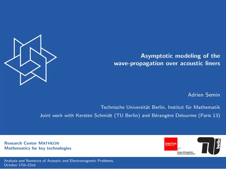 asymptotic modeling of the wave propagation over acoustic