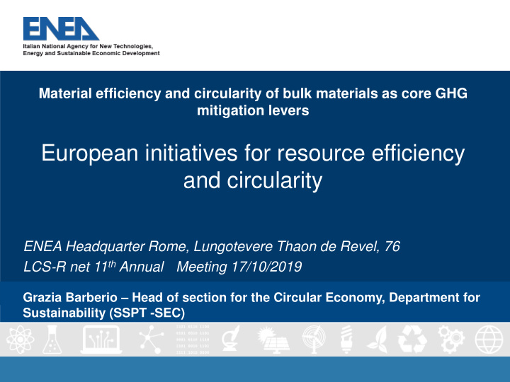 european initiatives for resource efficiency and