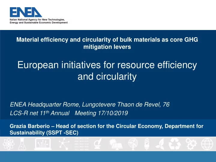 european initiatives for resource efficiency and