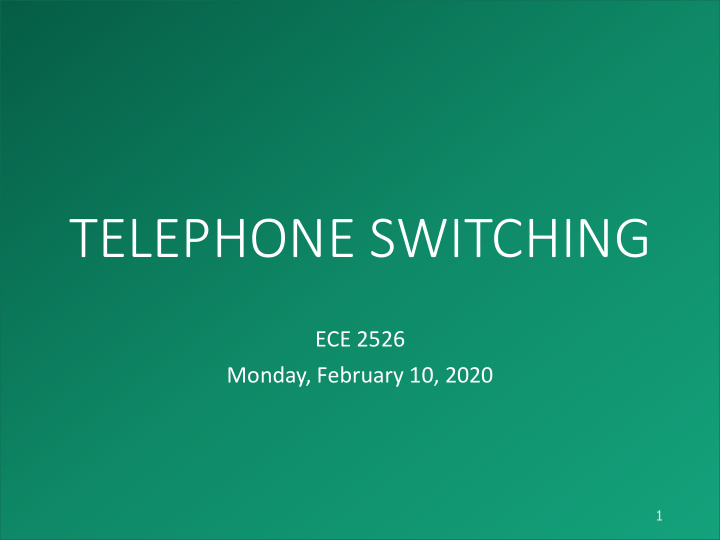 telephone switching