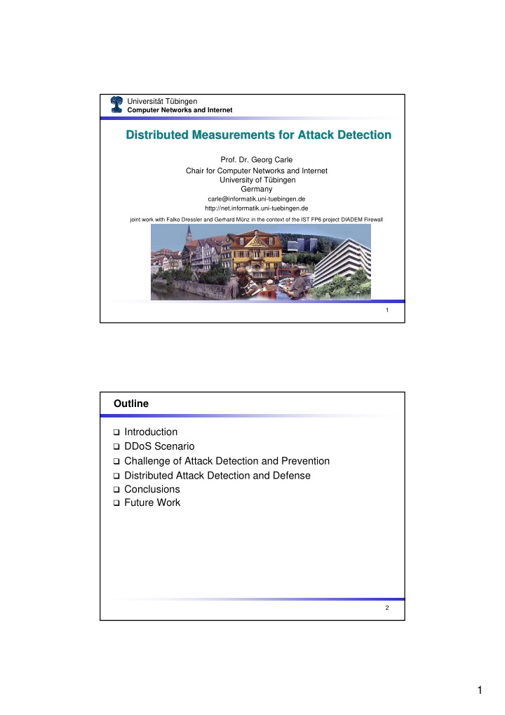 distributed measurements for attack detection distributed