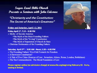 Christianity and the Constitution:  Christianity and the Constitution:  The Secret of