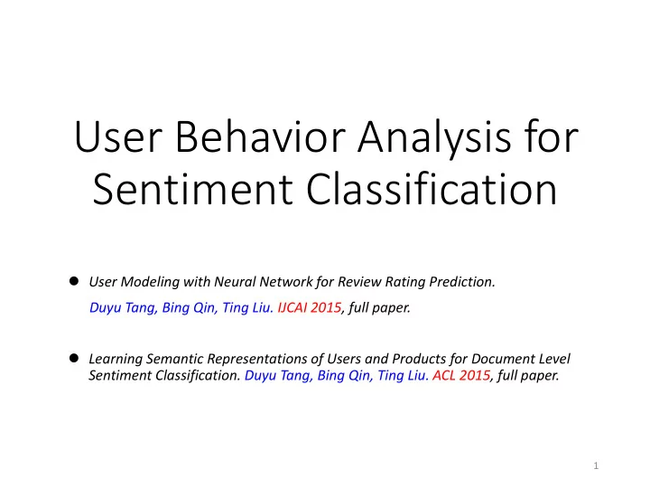 sentiment classification