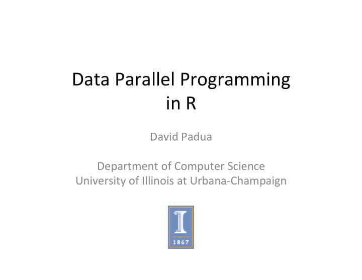 data parallel programming in r