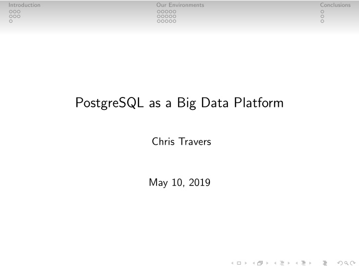 postgresql as a big data platform