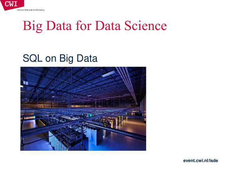 big data for data science