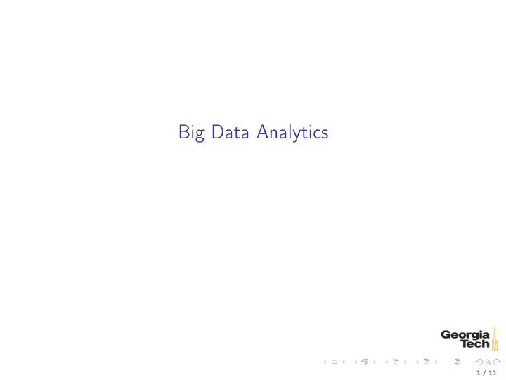 big data analytics