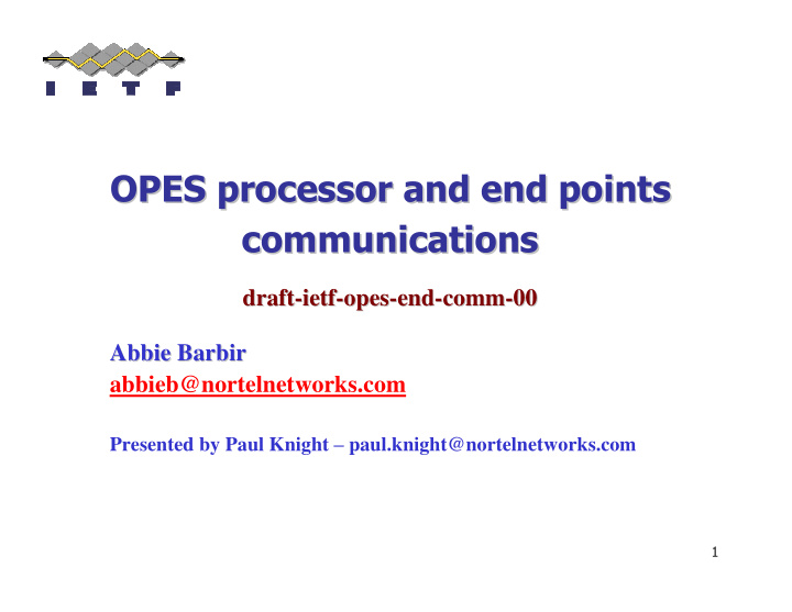 opes processor and end points opes processor and end