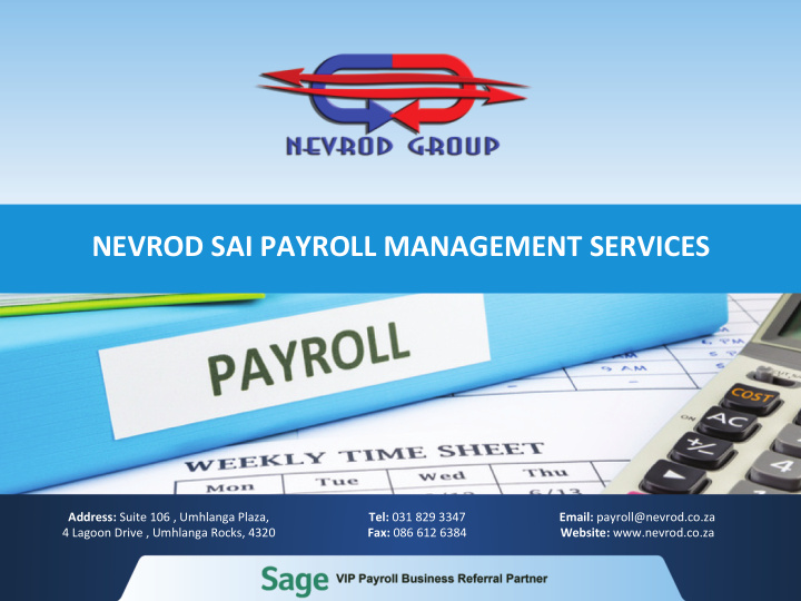 nevrod sai payroll management services