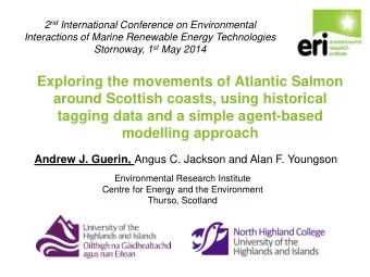 Exploring the movements of Atlantic Salmon  around Scottish coasts, using historical  tagging data