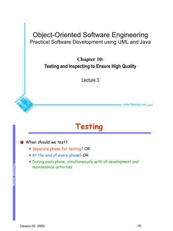 Object-Oriented Software Engineering  Practical Software Development using UML and Java  Chapter