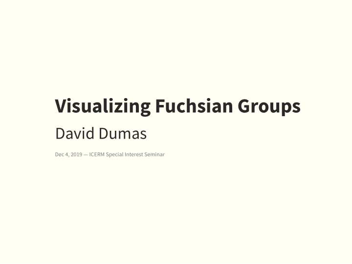 visualizing fuchsian groups