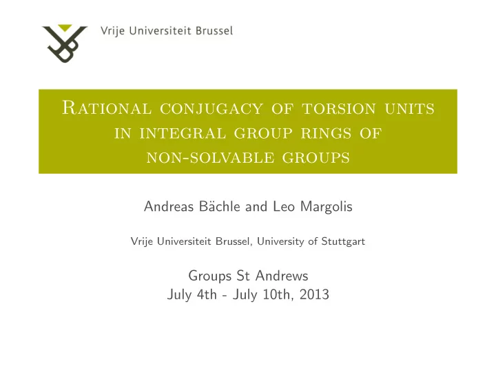 rational conjugacy of torsion units in integral group