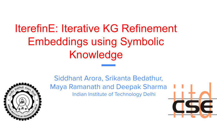 iterefine iterative kg refinement embeddings using