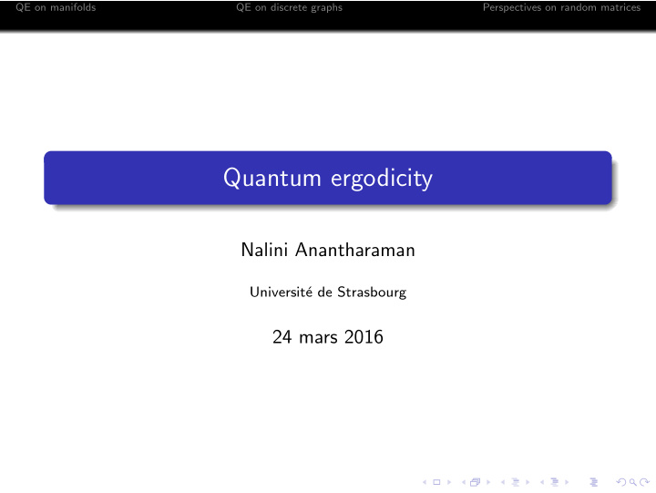 quantum ergodicity