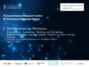 Multidimensional Necklaces:  Enumeration, Generation, Ranking and Unranking Duncan Adamson ,