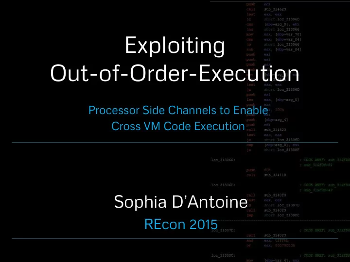 exploiting out of order execution
