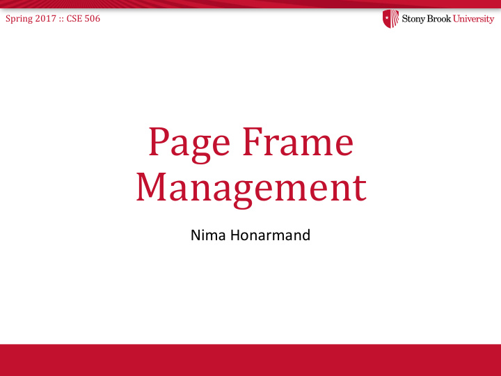 page frame management