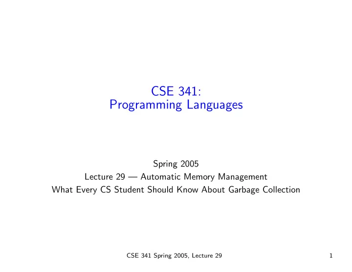 cse 341 programming languages