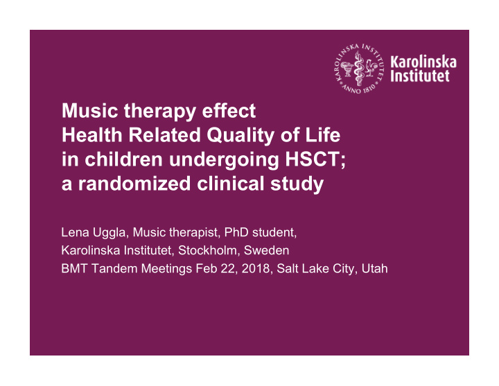 music therapy effect health related quality of life in