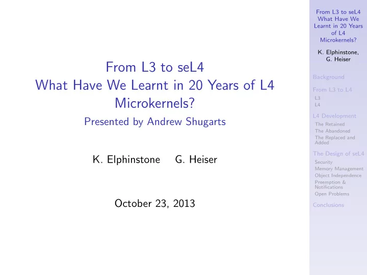 from l3 to sel4