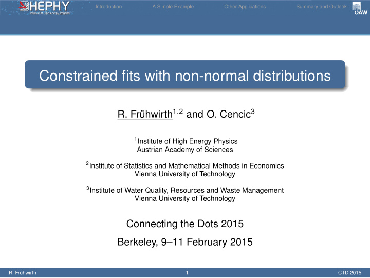 o constrained fits with non normal distributions
