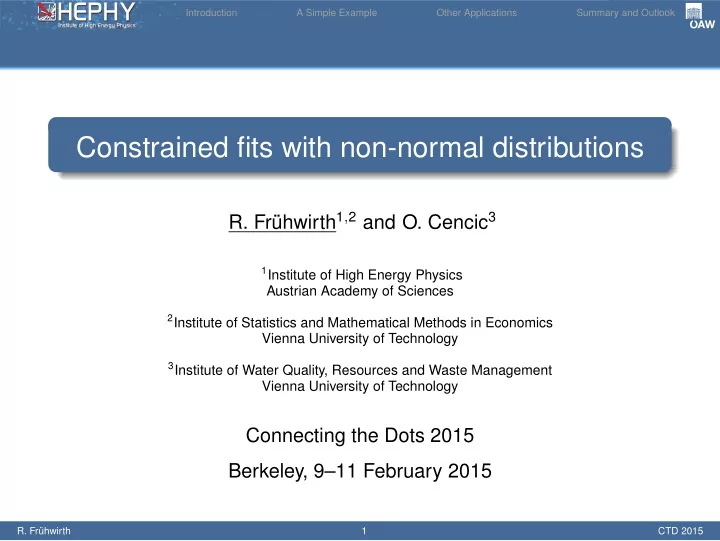 o constrained fits with non normal distributions