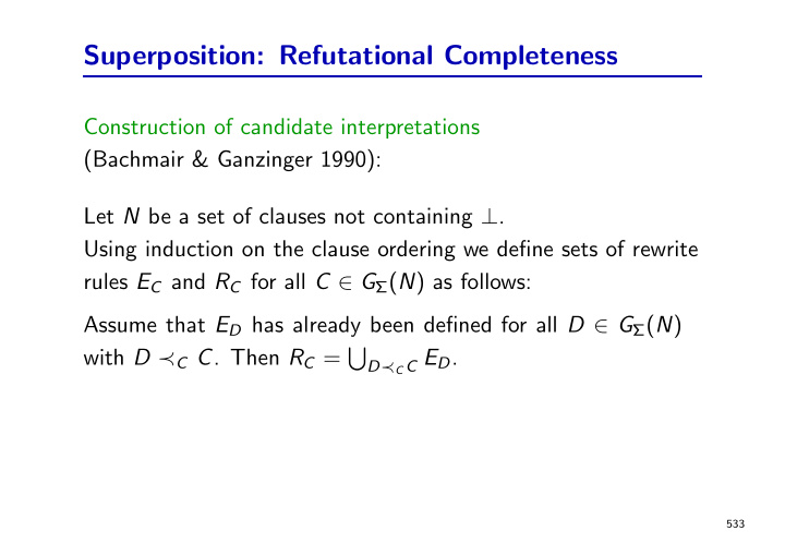superposition refutational completeness