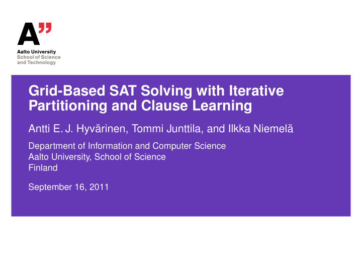 grid based sat solving with iterative partitioning and