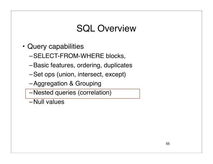 sql overview
