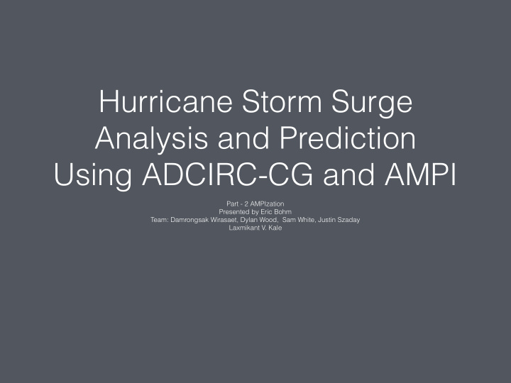 hurricane storm surge analysis and prediction using