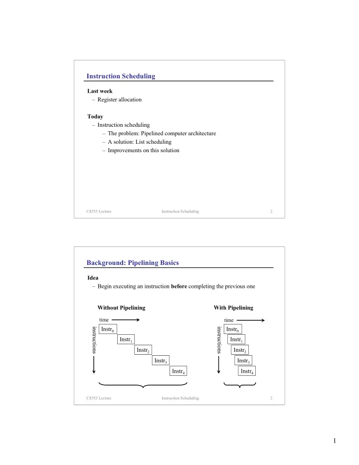 instruction scheduling