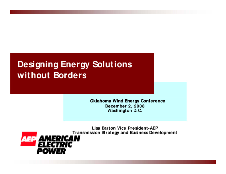 designing energy solutions without borders without borders