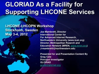 Supporting LHCONE Services  LHCONE-LHCOPN Workshop  QuickTime and a  Stockholm, Sweden  H.264