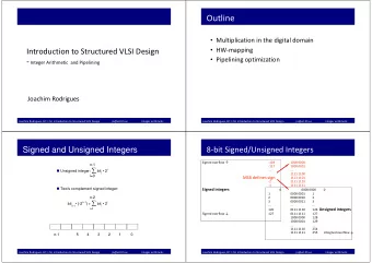 Outline  Multiplication in the digital domain  HW  mapping Introduction to Structured VLSI