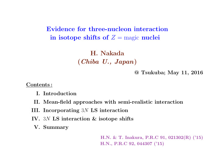 evidence for three nucleon interaction in isotope shifts