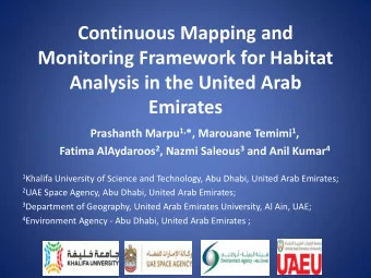 Continuous Mapping and  Monitoring Framework for Habitat  Analysis in the United Arab  Emirates