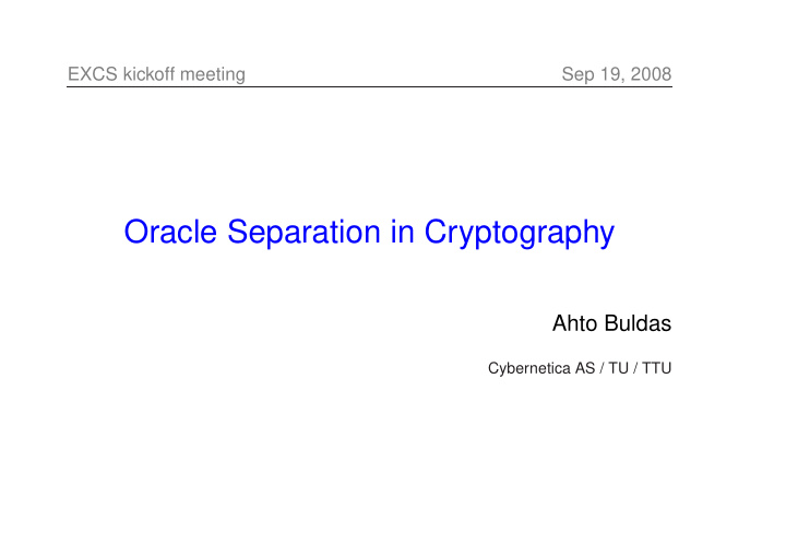 oracle separation in cryptography